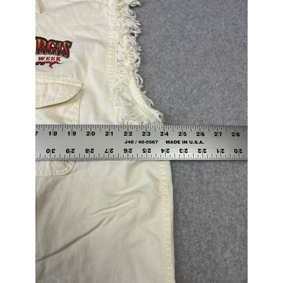 Sturgis Bike Week Sleeveless Shirt Mens XL Biege 2008 Button Up Thunder Threads - Picture 6 of 10